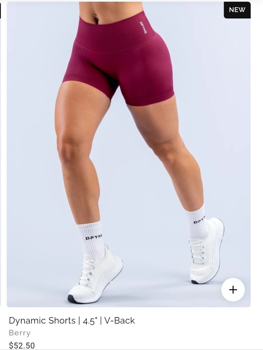 DFYNE Dynamic V Back Shorts Berry XS (New Drop)